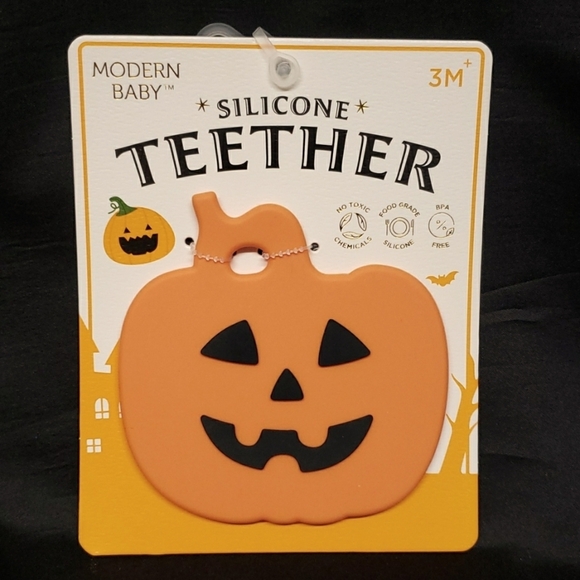 Modern Baby Jack-o-lantern Silicone Teether - Picture 1 of 3